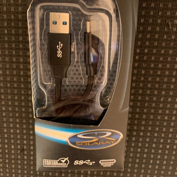 New SOLARAY TYPE C USB 3.1 - C CABLE SUPER SPEED DATA TRANSFER/FAST CHARGE 3ft - Picture 3 of 6